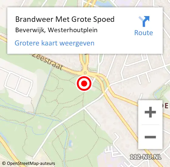 Locatie op kaart van de 112 melding: Brandweer Met Grote Spoed Naar Beverwijk, Westerhoutplein op 15 september 2023 19:26
