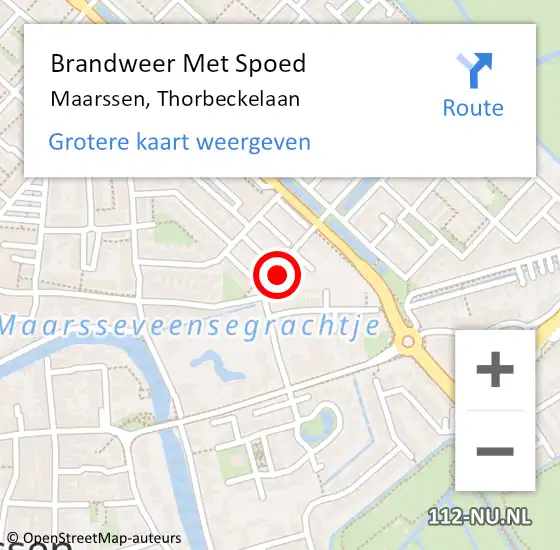 Locatie op kaart van de 112 melding: Brandweer Met Spoed Naar Maarssen, Thorbeckelaan op 15 september 2023 20:07