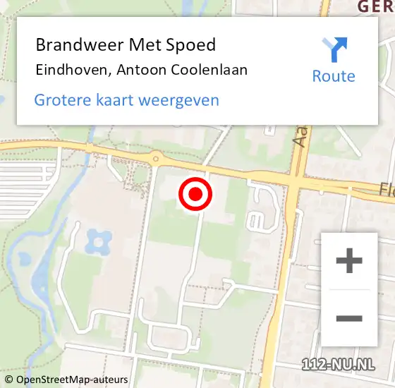 Locatie op kaart van de 112 melding: Brandweer Met Spoed Naar Eindhoven, Antoon Coolenlaan op 16 september 2023 08:02