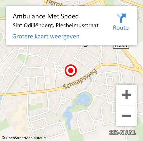 Locatie op kaart van de 112 melding: Ambulance Met Spoed Naar Sint Odiliënberg, Plechelmusstraat op 16 september 2023 10:59