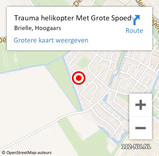 Locatie op kaart van de 112 melding: Trauma helikopter Met Grote Spoed Naar Brielle, Hoogaars op 16 september 2023 11:00