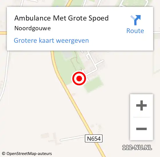 Locatie op kaart van de 112 melding: Ambulance Met Grote Spoed Naar Noordgouwe op 16 september 2023 11:03