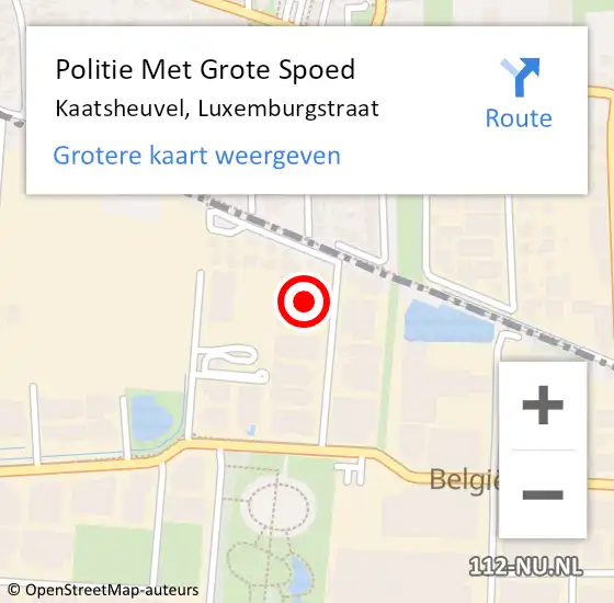 Locatie op kaart van de 112 melding: Politie Met Grote Spoed Naar Kaatsheuvel, Luxemburgstraat op 16 september 2023 12:11
