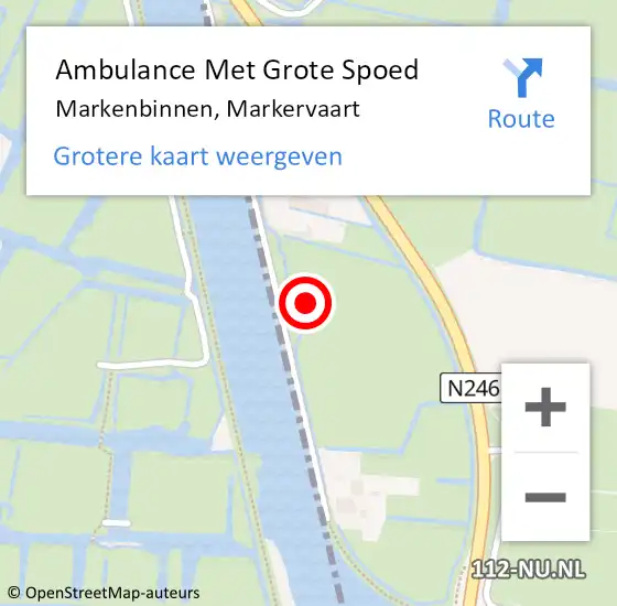 Locatie op kaart van de 112 melding: Ambulance Met Grote Spoed Naar Markenbinnen, Markervaart op 16 september 2023 12:14