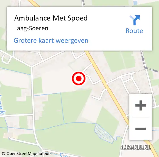 Locatie op kaart van de 112 melding: Ambulance Met Spoed Naar Laag-Soeren op 16 september 2023 12:28