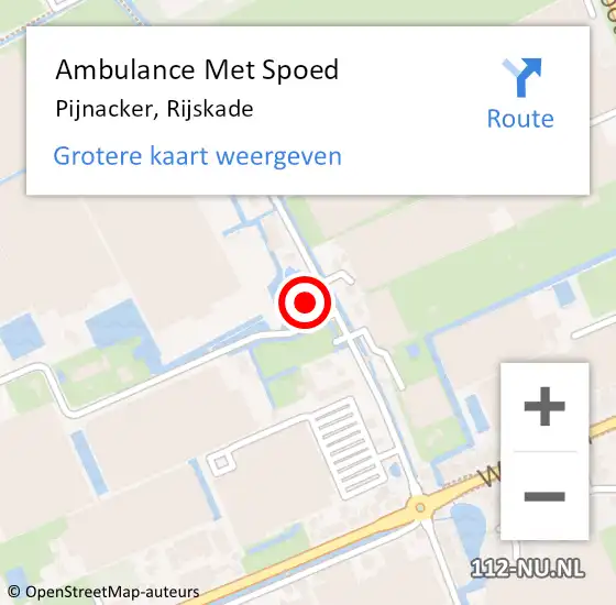 Locatie op kaart van de 112 melding: Ambulance Met Spoed Naar Pijnacker, Rijskade op 16 september 2023 13:23
