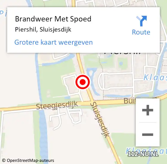 Locatie op kaart van de 112 melding: Brandweer Met Spoed Naar Piershil, Sluisjesdijk op 16 september 2023 13:50