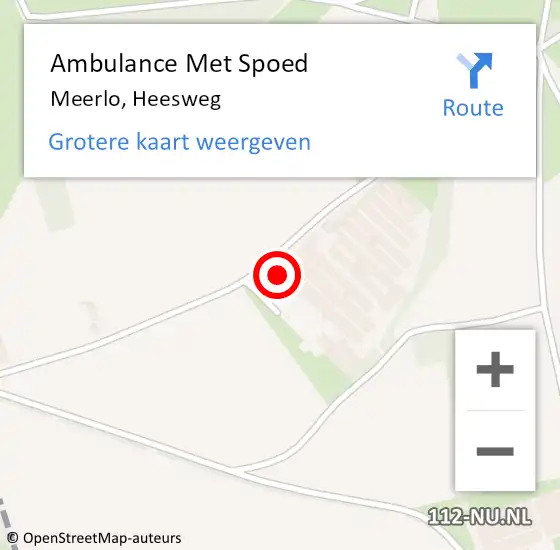 Locatie op kaart van de 112 melding: Ambulance Met Spoed Naar Meerlo, Heesweg op 16 september 2023 16:22