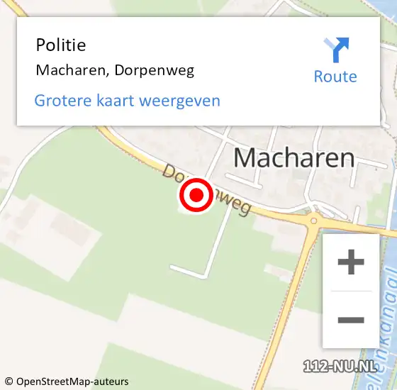 Locatie op kaart van de 112 melding: Politie Haren, Dorpenweg op 16 september 2023 17:08