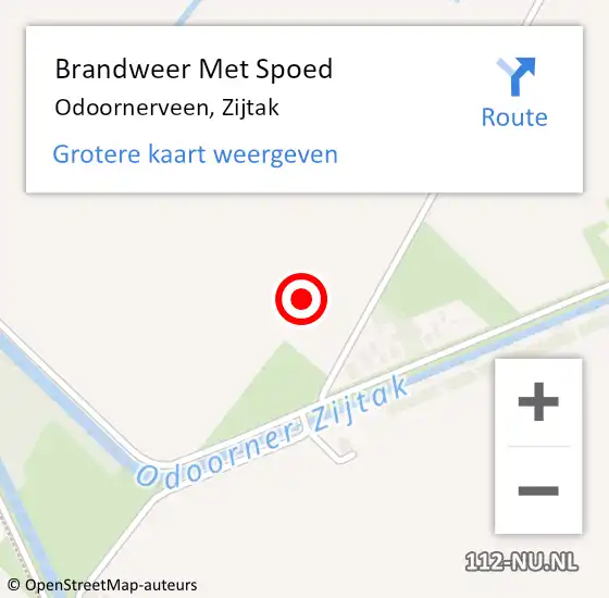 Locatie op kaart van de 112 melding: Brandweer Met Spoed Naar Odoornerveen, Zijtak op 16 september 2023 17:47