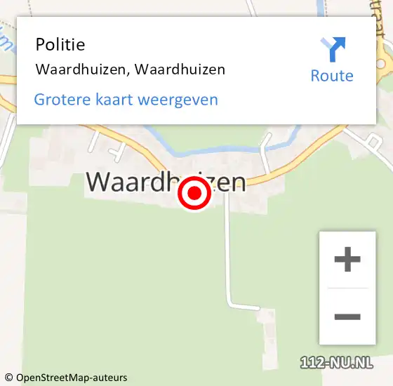 Locatie op kaart van de 112 melding: Politie Waardhuizen, Waardhuizen op 16 september 2023 18:04