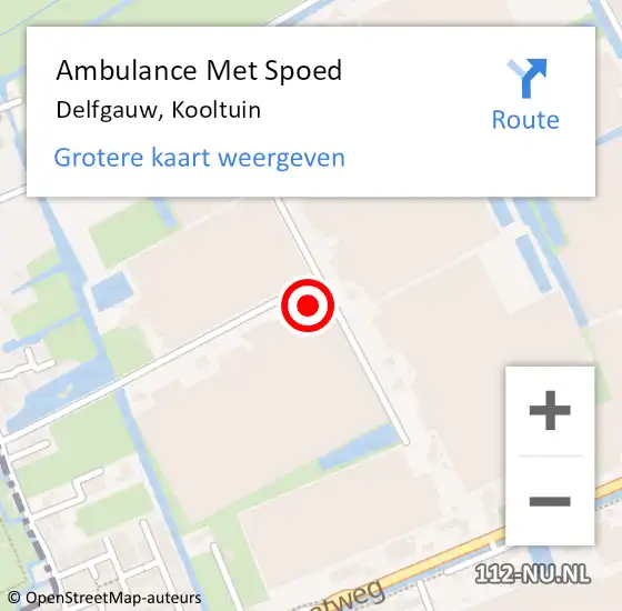 Locatie op kaart van de 112 melding: Ambulance Met Spoed Naar Delfgauw, Kooltuin op 16 september 2023 20:03