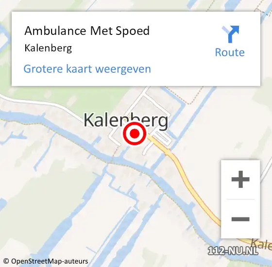 Locatie op kaart van de 112 melding: Ambulance Met Spoed Naar Kalenberg op 16 september 2023 21:09