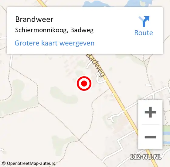 Locatie op kaart van de 112 melding: Brandweer Schiermonnikoog, Badweg op 17 september 2023 05:40