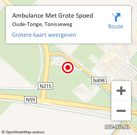 Locatie op kaart van de 112 melding: Ambulance Met Grote Spoed Naar Oude-Tonge, Tonisseweg op 17 september 2023 08:10