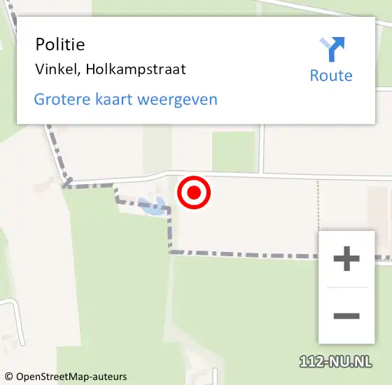 Locatie op kaart van de 112 melding: Politie Vinkel, Holkampstraat op 17 september 2023 09:54