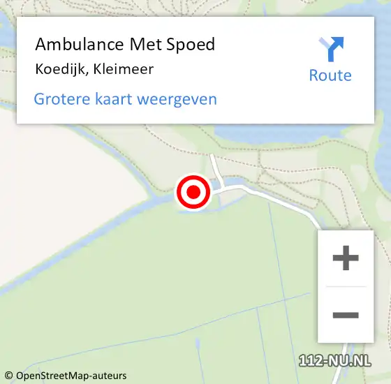 Locatie op kaart van de 112 melding: Ambulance Met Spoed Naar Koedijk, Kleimeer op 17 september 2023 14:05