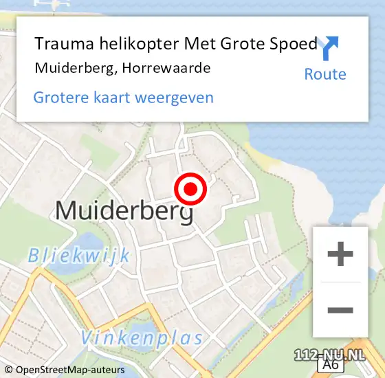 Locatie op kaart van de 112 melding: Trauma helikopter Met Grote Spoed Naar Muiderberg, Horrewaarde op 17 september 2023 19:36