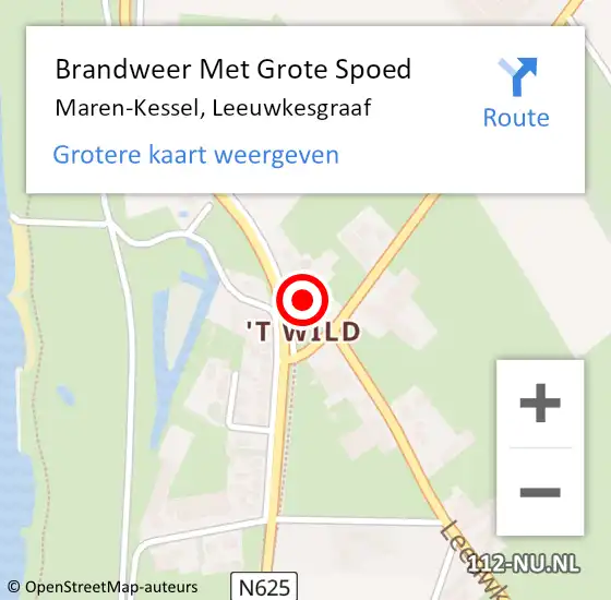 Locatie op kaart van de 112 melding: Brandweer Met Grote Spoed Naar Maren-Kessel, Leeuwkesgraaf op 18 september 2023 08:20