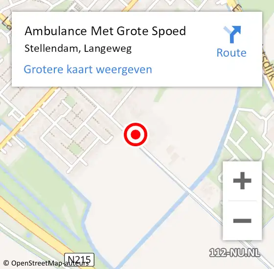 Locatie op kaart van de 112 melding: Ambulance Met Grote Spoed Naar Stellendam, Langeweg op 18 september 2023 08:45
