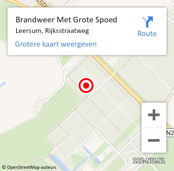 Locatie op kaart van de 112 melding: Brandweer Met Grote Spoed Naar Leersum, Rijksstraatweg op 18 september 2023 09:21