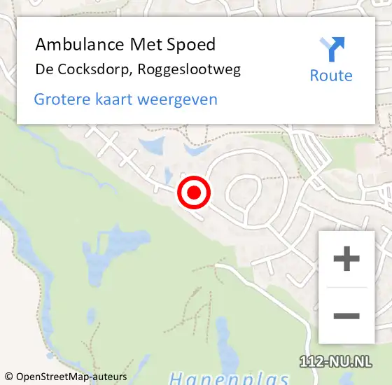 Locatie op kaart van de 112 melding: Ambulance Met Spoed Naar De Cocksdorp, Roggeslootweg op 18 september 2023 13:26