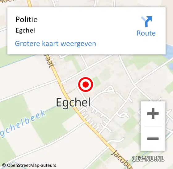 Locatie op kaart van de 112 melding: Politie Egchel op 18 september 2023 15:47