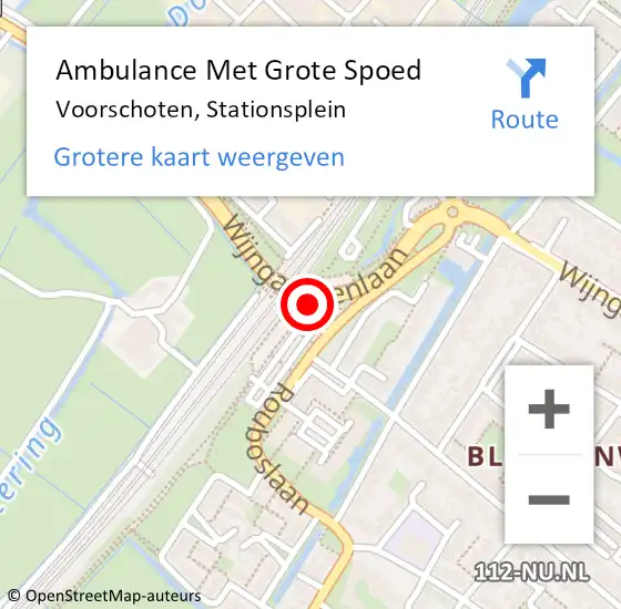 Locatie op kaart van de 112 melding: Ambulance Met Grote Spoed Naar Voorschoten, Stationsplein op 18 september 2023 15:54