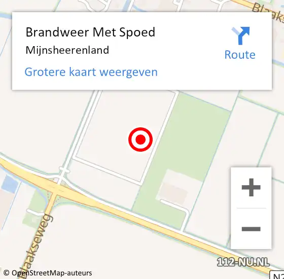 Locatie op kaart van de 112 melding: Brandweer Met Spoed Naar Mijnsheerenland op 18 september 2023 16:28