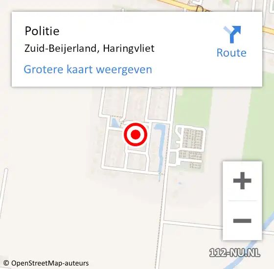 Locatie op kaart van de 112 melding: Politie Zuid-Beijerland, Haringvliet op 18 september 2023 18:29