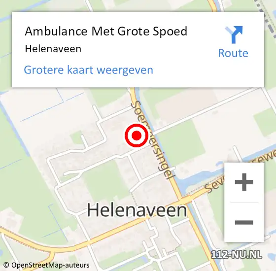 Locatie op kaart van de 112 melding: Ambulance Met Grote Spoed Naar Helenaveen op 18 september 2023 20:15