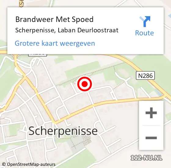 Locatie op kaart van de 112 melding: Brandweer Met Spoed Naar Scherpenisse, Laban Deurloostraat op 18 september 2023 21:35