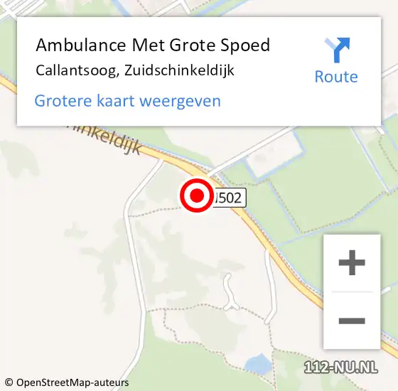 Locatie op kaart van de 112 melding: Ambulance Met Grote Spoed Naar Callantsoog, Zuidschinkeldijk op 19 september 2023 06:42