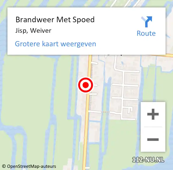Locatie op kaart van de 112 melding: Brandweer Met Spoed Naar Jisp, Weiver op 19 september 2023 10:12