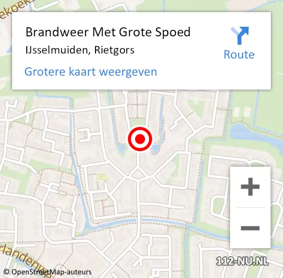 Locatie op kaart van de 112 melding: Brandweer Met Grote Spoed Naar IJsselmuiden, Rietgors op 8 september 2014 17:46