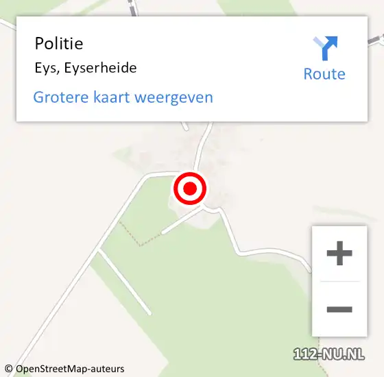 Locatie op kaart van de 112 melding: Politie Eys, Eyserheide op 19 september 2023 13:26