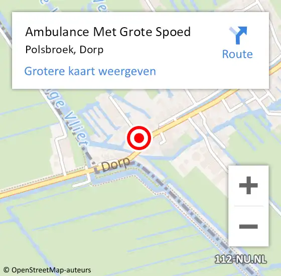Locatie op kaart van de 112 melding: Ambulance Met Grote Spoed Naar Polsbroek, Dorp op 19 september 2023 14:29