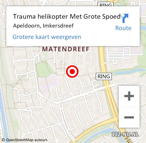 Locatie op kaart van de 112 melding: Trauma helikopter Met Grote Spoed Naar Apeldoorn, Imkersdreef op 19 september 2023 19:01