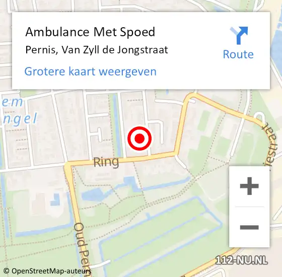 Locatie op kaart van de 112 melding: Ambulance Met Spoed Naar Pernis, Van Zyll de Jongstraat op 19 september 2023 19:16