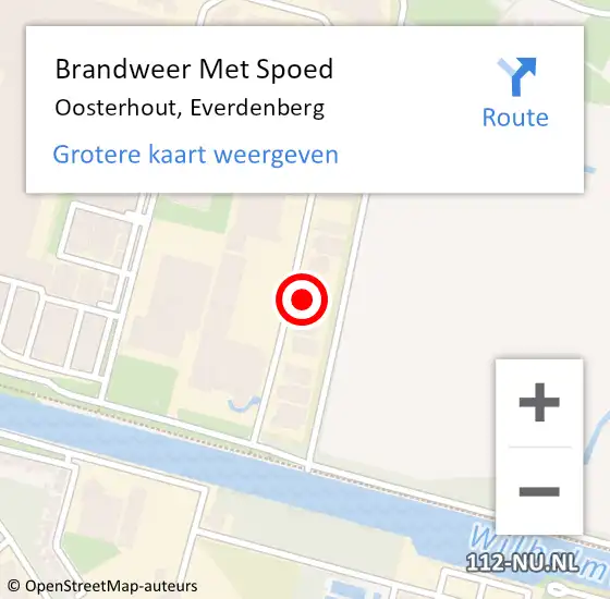Locatie op kaart van de 112 melding: Brandweer Met Spoed Naar Oosterhout, Everdenberg op 19 september 2023 19:45