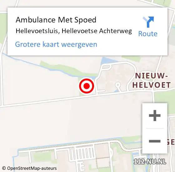 Locatie op kaart van de 112 melding: Ambulance Met Spoed Naar Hellevoetsluis, Hellevoetse Achterweg op 19 september 2023 23:24