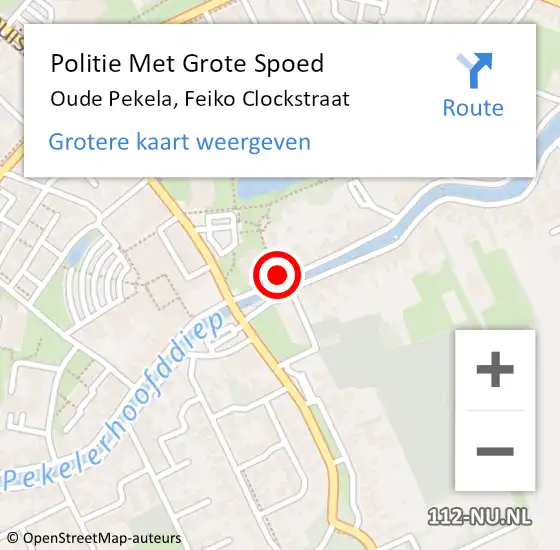 Locatie op kaart van de 112 melding: Politie Met Grote Spoed Naar Oude Pekela, Feiko Clockstraat op 19 september 2023 23:36