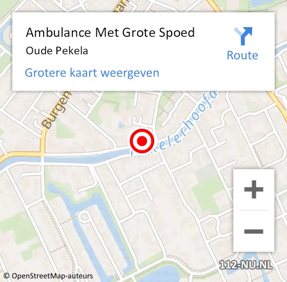 Locatie op kaart van de 112 melding: Ambulance Met Grote Spoed Naar Oude Pekela op 19 september 2023 23:42
