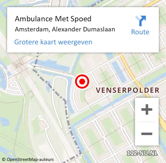 Locatie op kaart van de 112 melding: Ambulance Met Spoed Naar Amsterdam, Alexander Dumaslaan op 20 september 2023 03:38