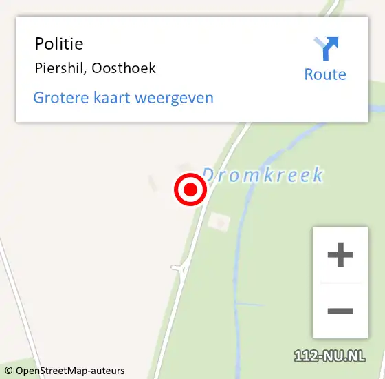 Locatie op kaart van de 112 melding: Politie Piershil, Oosthoek op 20 september 2023 05:06
