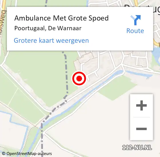 Locatie op kaart van de 112 melding: Ambulance Met Grote Spoed Naar Poortugaal, De Warnaar op 20 september 2023 07:38
