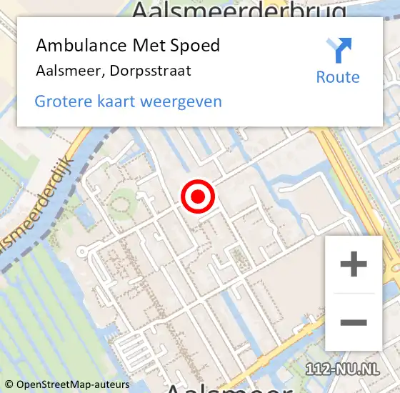 Locatie op kaart van de 112 melding: Ambulance Met Spoed Naar Aalsmeer, Dorpsstraat op 20 september 2023 11:41