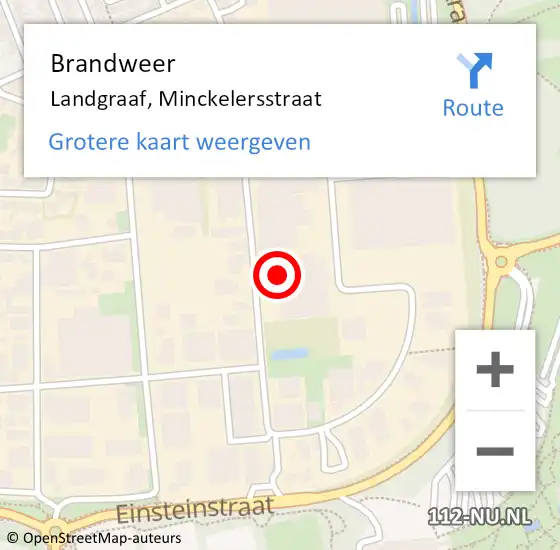 Locatie op kaart van de 112 melding: Brandweer Landgraaf, Minckelersstraat op 20 september 2023 11:55