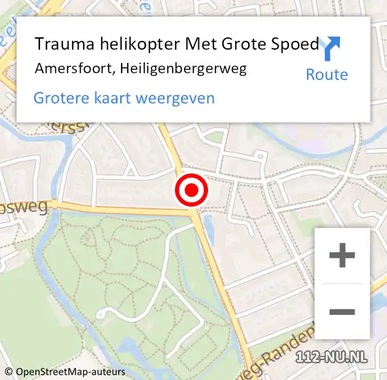 Locatie op kaart van de 112 melding: Trauma helikopter Met Grote Spoed Naar Amersfoort, Heiligenbergerweg op 20 september 2023 12:04