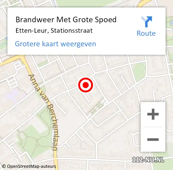 Locatie op kaart van de 112 melding: Brandweer Met Grote Spoed Naar Etten-Leur, Stationsstraat op 20 september 2023 14:32